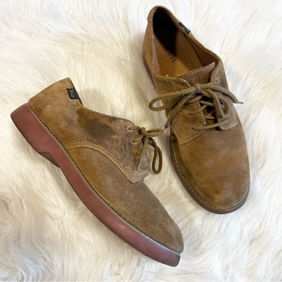 BASS Genuine Bucs Brown Suede Leather Shoes Exeter W Size 8.5 - Picture 1 of 14
